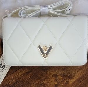 Valentino Orlandi Cream Quilted Crossbody Bag